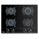 Encimera a gas TEKA CRISTAL GBC 64000 KBB BUT. 112580005, 4 zonas, Negro